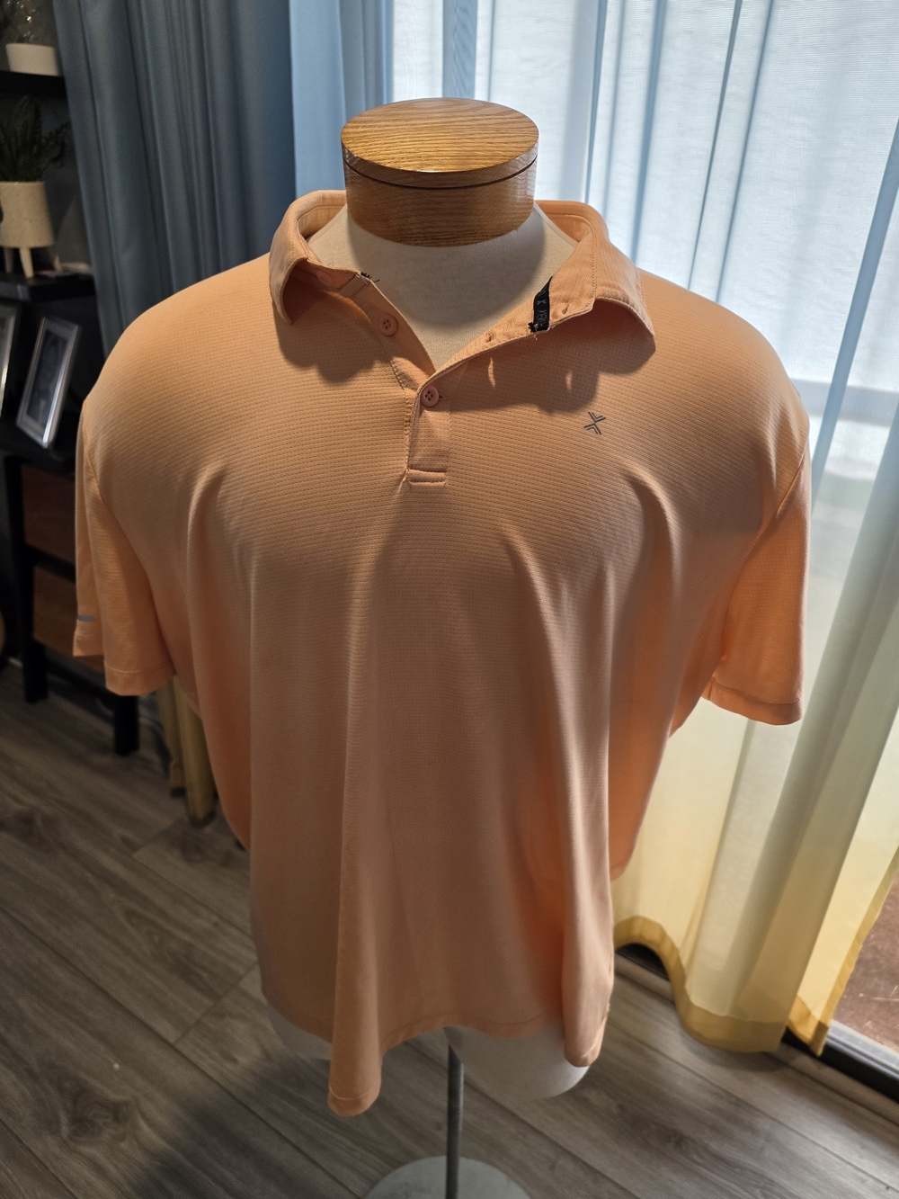 Xersion Lifestyle EverAir Performance Golf Polo Shirt Orange Men's XXL 2XL